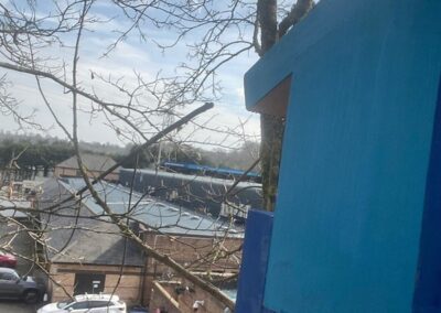 Bird box looking down on football ground